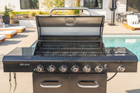 Deluxe 7-Burner Gas Grill with Stainless Steel Side Burner