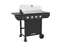 4-Burner Propane Gas Grill in Black with Stainless Steel Main Lid