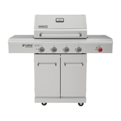 Deluxe 4-Burner Propane Gas Grill in Stainless Steel with Searing Side Burner