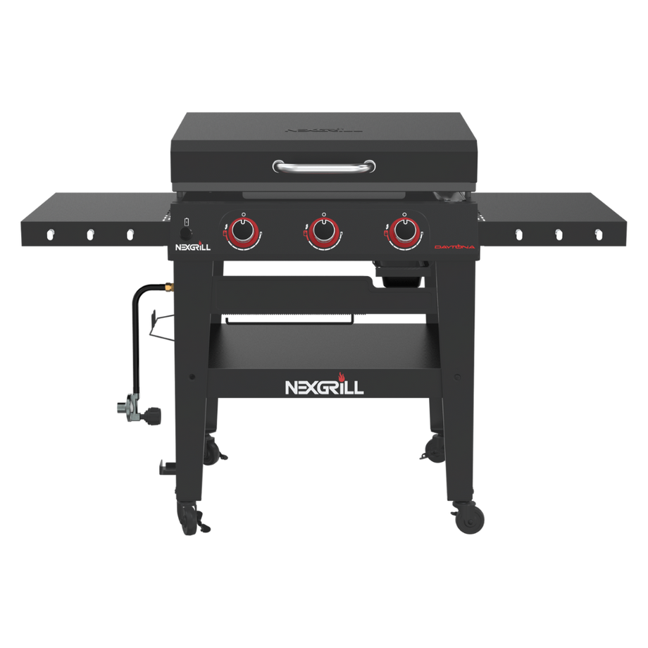 Daytona™ 3-Burner Propane Gas Grill with Griddle Top in Black
