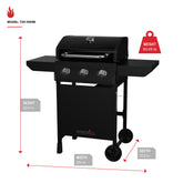 Nexgrill 3 Burner Liquid Propane Gas Grill in Black