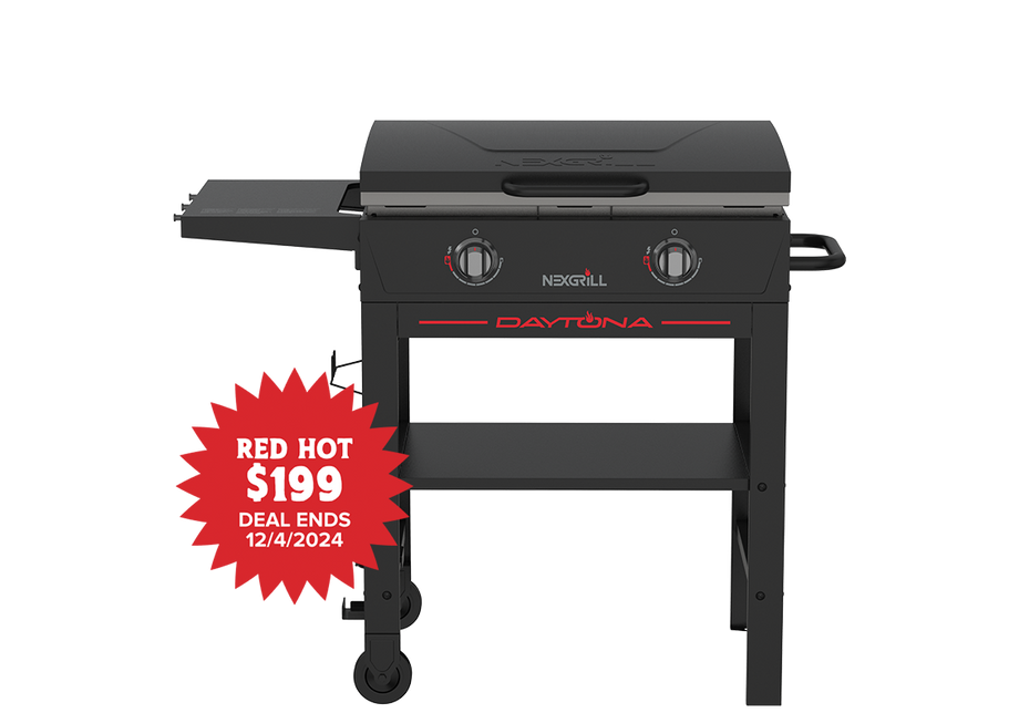 Daytona™ 28" 2-Burner Propane Gas Griddle with Lid in Black