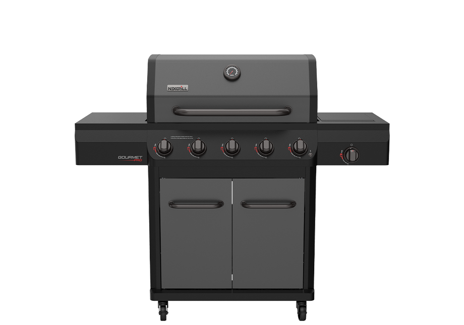 Nexgrill Gourmet Pro 5 Burner Dual Fuel Gas Grill with Side Burner in Graphite