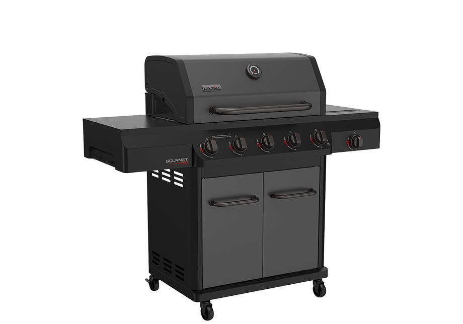 Nexgrill Gourmet Pro 5 Burner Dual Fuel Gas Grill with Side Burner in Graphite