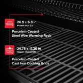 Gourmet Pro 5-Burner Gas Grill with Side Burner in Black