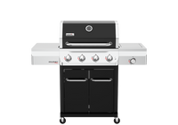 Gourmet Pro 4-Burner Gas Grill with Side Burner in Black with Cover