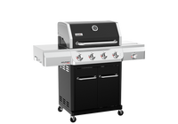 Gourmet Pro 4-Burner Gas Grill with Side Burner in Black with Cover