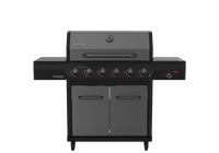Gourmet Pro 6-Burner Graphite Dual Fuel Gas Grill with Searing Side Burner