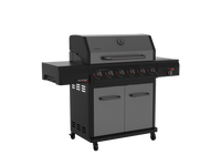 Gourmet Pro 6-Burner Graphite Dual Fuel Gas Grill with Searing Side Burner