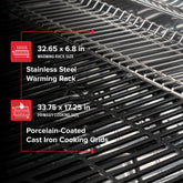 Gourmet Pro 6-Burner Stainless Steel Gas Grill with Searing Side Burner