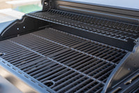 4 Burner Liquid Propane Gas Grill with Side Burner and Charcoal Tray in Black