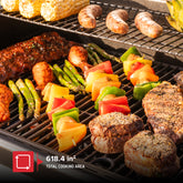 5 Burner Propane Gas Grill with Side Burner in Black