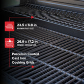 5 Burner Propane Gas Grill with Side Burner in Black