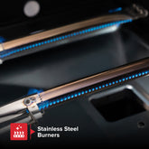 5 Burner Propane Gas Grill with Side Burner in Black