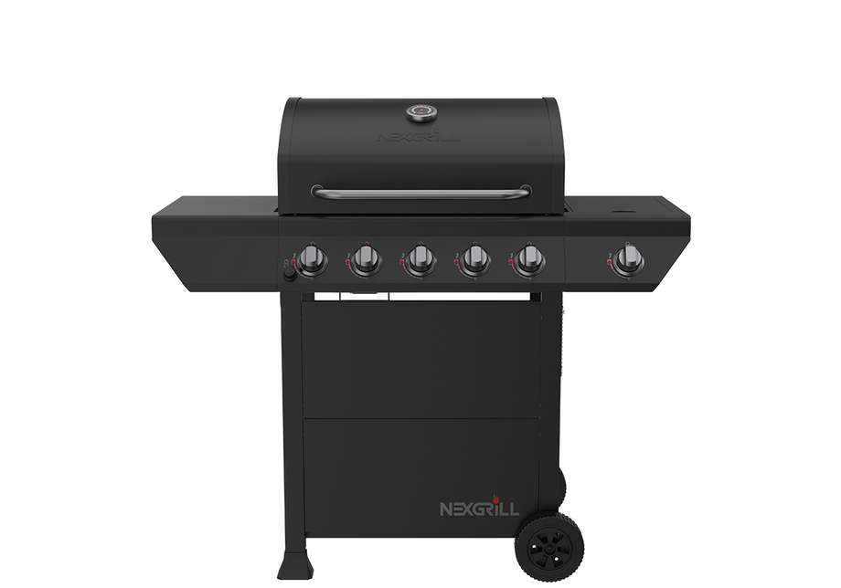 5 Burner Propane Gas Grill with Side Burner in Black