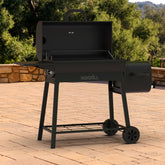 Nexgrill Oakford Outpost 29 Offset Smoker Charcoal Grill in Black