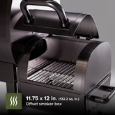 Nexgrill Oakford Outpost 29 Offset Smoker Charcoal Grill in Black