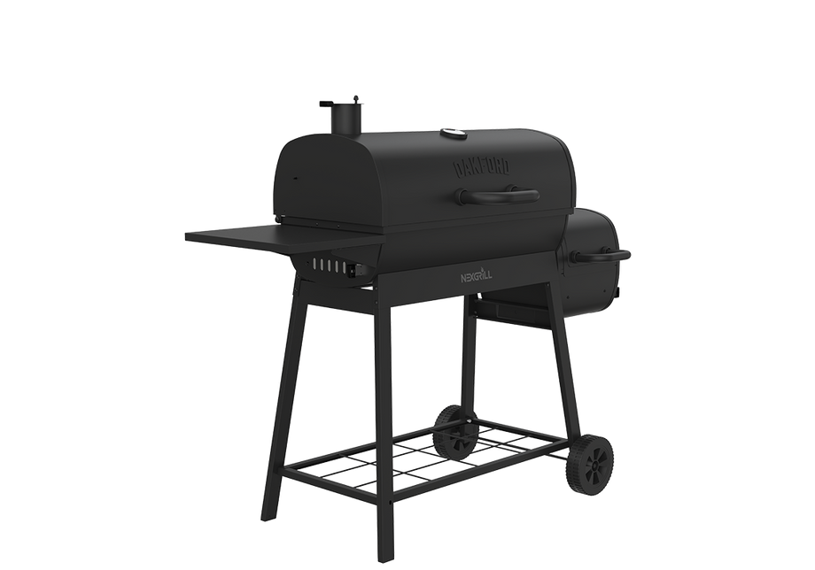 Nexgrill Oakford Outpost 29 Offset Smoker Charcoal Grill in Black