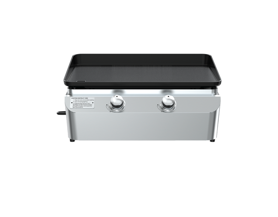 2-Burner Portable Propane Gas Grill with Griddle Top