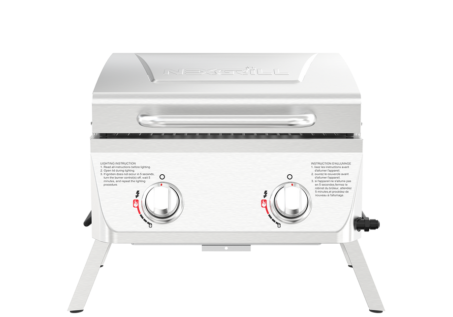 Nexgrill  2-Burner Portable Propane Gas Table Top Grill in Stainless Steel