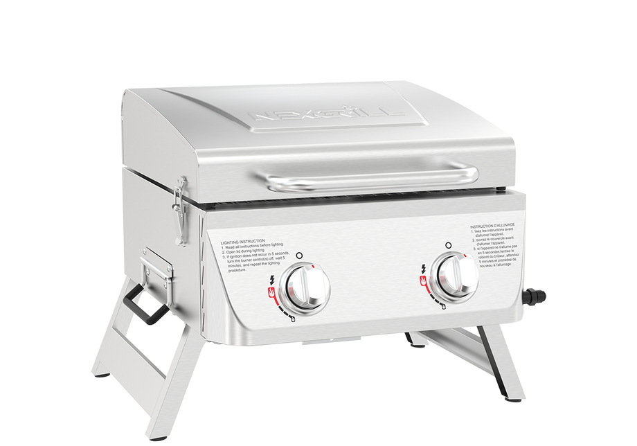 Nexgrill  2-Burner Portable Propane Gas Table Top Grill in Stainless Steel
