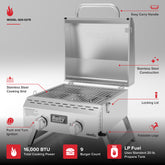 Rally™ 2-Burner Portable Stainless Steel Gas Grill