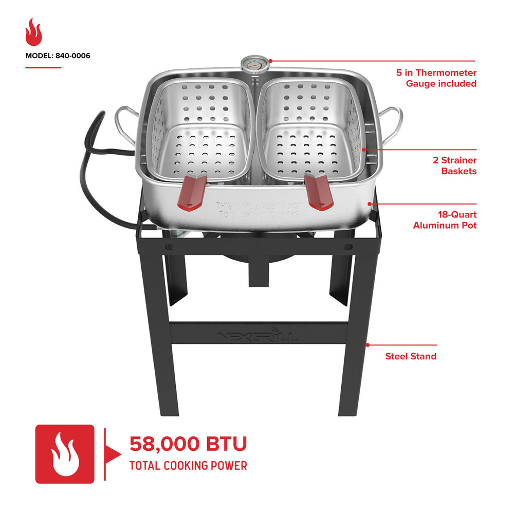 18 Qt. Fish Fryer with Double Baskets Package