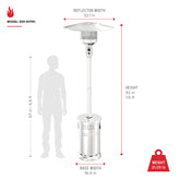 Sundara 48,000 BTU Stainless Steel Propane Standing Patio Heater with Wheels