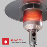 Sundara 48,000 BTU Stainless Steel Propane Standing Patio Heater with Wheels