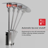 Sundara 48,000 BTU Stainless Steel Propane Standing Patio Heater with Wheels