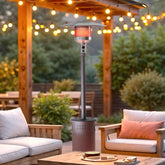 Sundara 48,000 BTU Matte Gray Propane Standing Patio Heater with Wheels