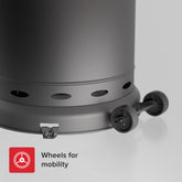 Sundara 48,000 BTU Matte Gray Propane Standing Patio Heater with Wheels