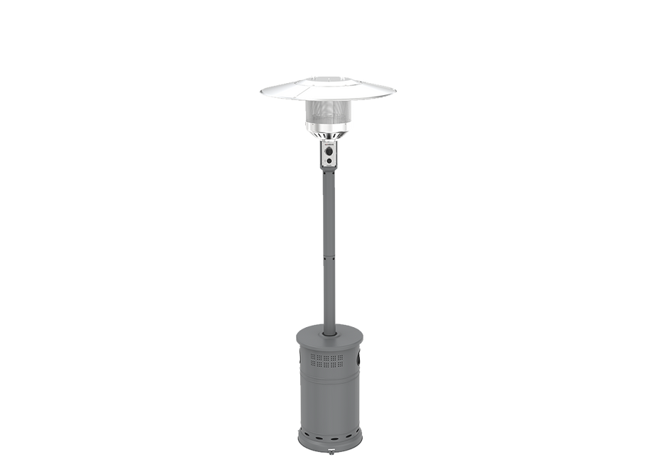 Sundara 48,000 BTU Matte Gray Propane Standing Patio Heater with Wheels