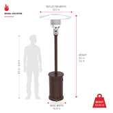 Sundara 48,000 BTU Bronze Propane Standing Patio Heater with Wheels