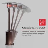 Sundara 48,000 BTU Bronze Propane Standing Patio Heater with Wheels