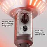 Sundara 48,000 BTU Bronze Propane Standing Patio Heater with Wheels