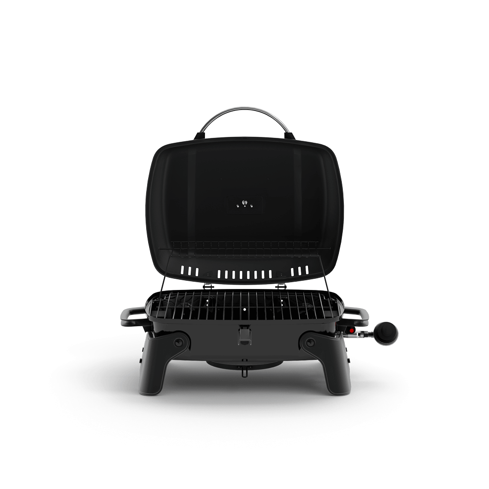 1 Burner Portable Propane Table Top Gas Grill (Lid Open)