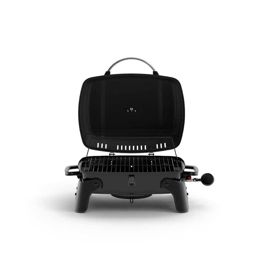 1 Burner Portable Propane Table Top Gas Grill (Lid Open)