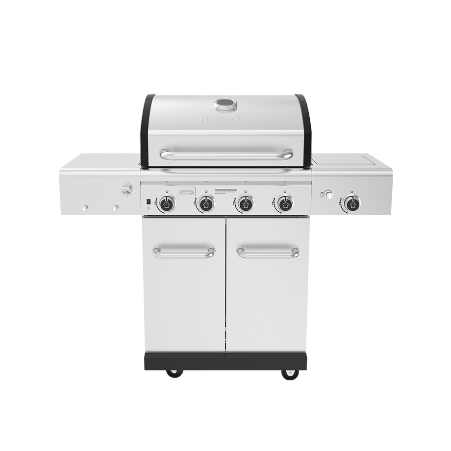 5-Burner Propane Gas Grill in Stainless Steel with Side Burner and  Condiment Rack