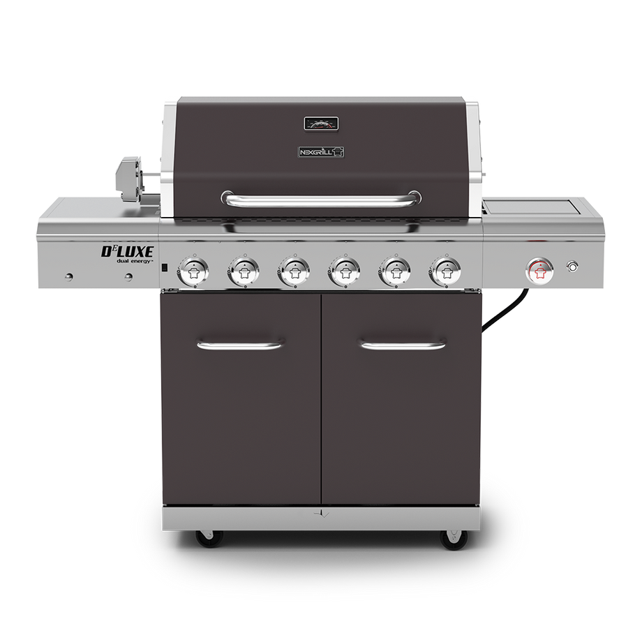 Deluxe 6-Burner Propane Gas Grill with Searing Side Burner & Rotisserie Kit