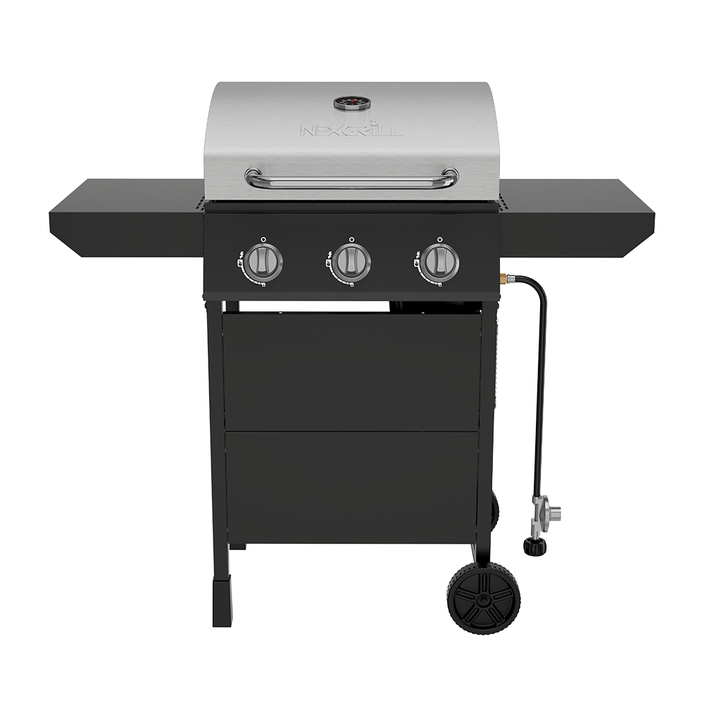 3 Burner Gas Grill with Side Shelves