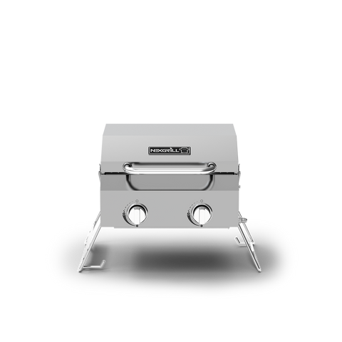 2-Burner Stainless Steel Table Top Portable Propane Gas Grill