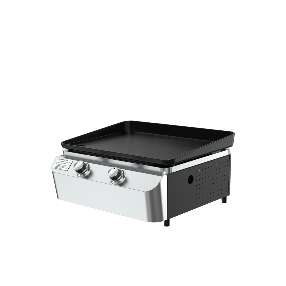 2-Burner Portable Propane Gas Grill with Griddle Top