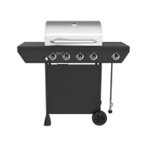 4-Burner Gas Grill in Black with Side Burner