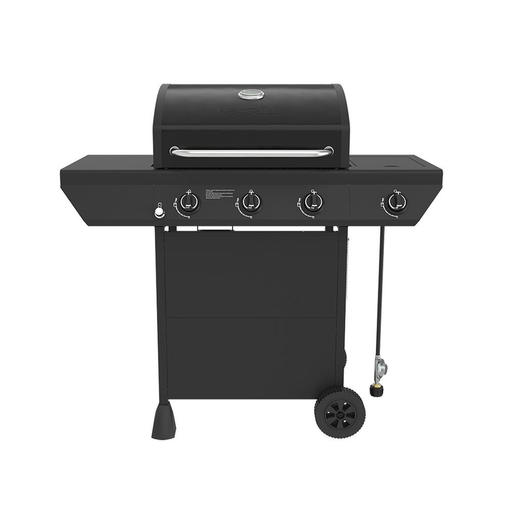 3-Burner Gas Grill in Black with Side Burner | Nexgrill