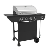 4-Burner Gas Grill in Black with Side Burner