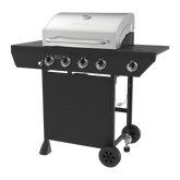 4-Burner Gas Grill in Black with Side Burner