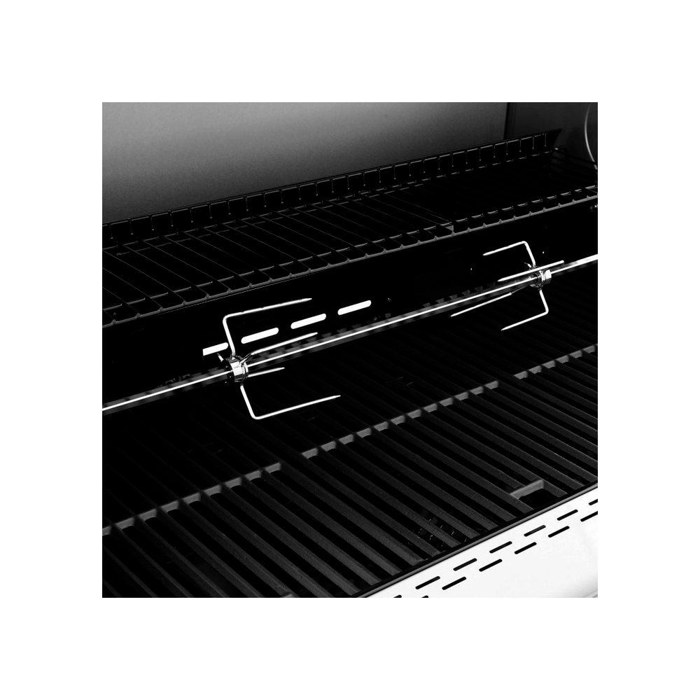 Deluxe 6-Burner Propane Gas Grill with Ceramic Searing Side Burner & Rotisserie Kit
